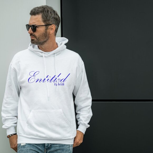 MEN'S "ENTITLED" WHITE HOODIES - Picture 2 of 4